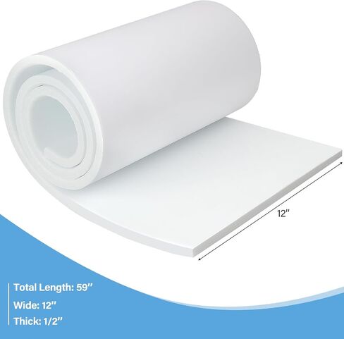 Foam Insulation Neoprene Sheets with Adhesive,Multi-Function Soundproof Large Marine Closed Cell Neoprene Rubber Roll (W：12 Inch T:1/2 Inch L:59 Inch,Black) in Kuwait