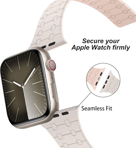 Amizee أشرطة مغناطيسية متوافقة مع سوار ساعة Apple 49 مم 45 مم 44 مم 42 مم 41 مم 40 مم 38 مم حزام سيليكون رياضي للنساء والرجال لسلسلة iWatch Ultra 2 9 8 7 6 SE 5 4 3 2 1 (49/45/44/42، أسود) in Kuwait