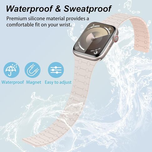 Amizee أشرطة مغناطيسية متوافقة مع سوار ساعة Apple 49 مم 45 مم 44 مم 42 مم 41 مم 40 مم 38 مم حزام سيليكون رياضي للنساء والرجال لسلسلة iWatch Ultra 2 9 8 7 6 SE 5 4 3 2 1 (49/45/44/42، أسود) in Kuwait