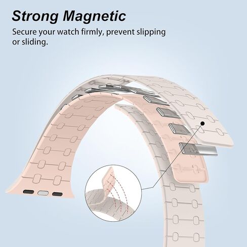 Amizee أشرطة مغناطيسية متوافقة مع سوار ساعة Apple 49 مم 45 مم 44 مم 42 مم 41 مم 40 مم 38 مم حزام سيليكون رياضي للنساء والرجال لسلسلة iWatch Ultra 2 9 8 7 6 SE 5 4 3 2 1 (49/45/44/42، أسود) in Kuwait