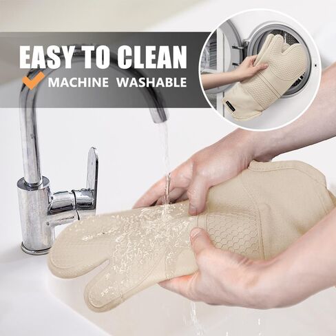 Rorecay Extra Long Oven Mitts and Pot Holders Sets: Heat Resistant Silicone Oven Mittens with Mini Oven Gloves Hot Pads Potholders for Kitchen Baking Cooking, Quilted Liner, Pack of 6 (Bermuda Teal) in Kuwait