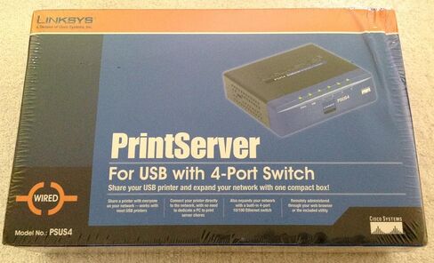 Cisco-Linksys PSUS4 PrintServer for USB with 4 Port Switch in Saudi Arabia