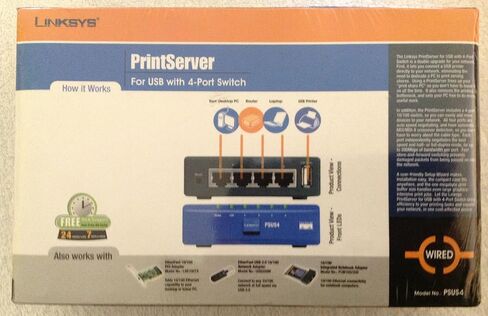 Cisco-Linksys PSUS4 PrintServer for USB with 4 Port Switch in Saudi Arabia