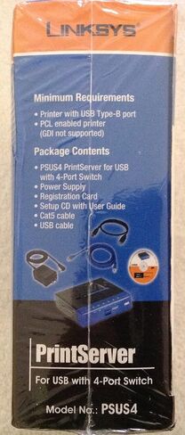 Cisco-Linksys PSUS4 PrintServer for USB with 4 Port Switch in Saudi Arabia