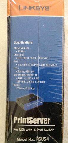 Cisco-Linksys PSUS4 PrintServer for USB with 4 Port Switch in Saudi Arabia