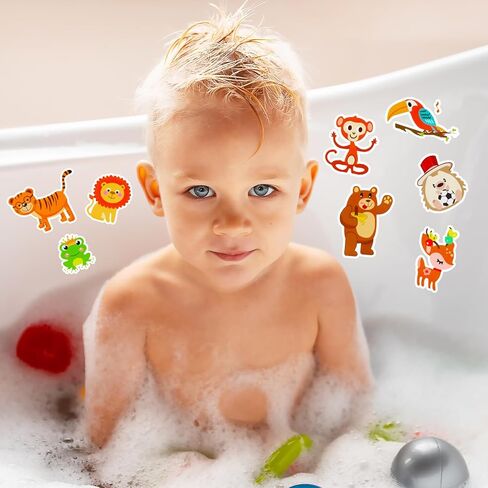 21Pcs Cute Animals Stickers, Waterproof Zoo Animals Decals, Removable Reusable Cartoon Stickers for Kids Adults Classroom Home Nursery Airplane Birthday Party Supplies Decorations in Kuwait