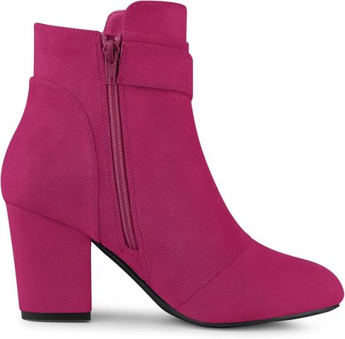 Allegra K Women's Round Toe Block Heel Boots Ankle Booties in Saudi Arabia