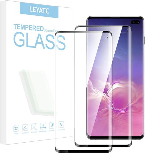 عبوتان من واقي الشاشة لهاتف Samsung Galaxy S10 Plus، حافة ثلاثية الأبعاد 9H صلابة HD من الزجاج المقسى الشفاف، غشاء HD شفاف [مضاد للخدش] سهل التركيب متوافق مع Samsung Galaxy S10 Plus in Kuwait
