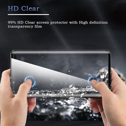 عبوتان من واقي الشاشة لهاتف Samsung Galaxy S10 Plus، حافة ثلاثية الأبعاد 9H صلابة HD من الزجاج المقسى الشفاف، غشاء HD شفاف [مضاد للخدش] سهل التركيب متوافق مع Samsung Galaxy S10 Plus in Kuwait