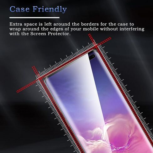 عبوتان من واقي الشاشة لهاتف Samsung Galaxy S10 Plus، حافة ثلاثية الأبعاد 9H صلابة HD من الزجاج المقسى الشفاف، غشاء HD شفاف [مضاد للخدش] سهل التركيب متوافق مع Samsung Galaxy S10 Plus in Kuwait