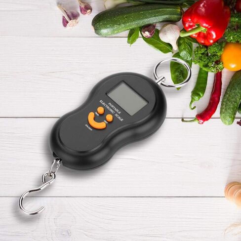 Portable LCD Display Digital Fishing Hanging Scale Electric Fishing Weighing Scale for Fishing Postal Parcel Kitchen Home (Black) Fishing Tools and Accessories in Saudi Arabia