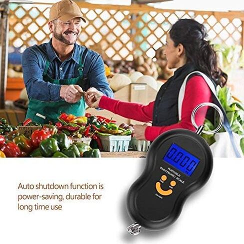 Portable LCD Display Digital Fishing Hanging Scale Electric Fishing Weighing Scale for Fishing Postal Parcel Kitchen Home (Black) Fishing Tools and Accessories in Saudi Arabia