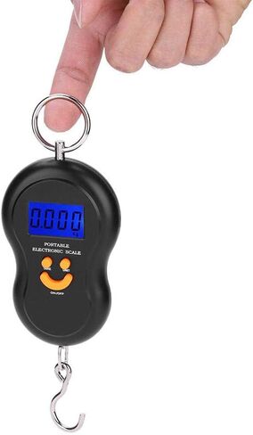 Portable LCD Display Digital Fishing Hanging Scale Electric Fishing Weighing Scale for Fishing Postal Parcel Kitchen Home (Black) Fishing Tools and Accessories in Saudi Arabia