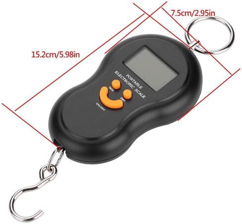 Portable LCD Display Digital Fishing Hanging Scale Electric Fishing Weighing Scale for Fishing Postal Parcel Kitchen Home (Black) Fishing Tools and Accessories in Saudi Arabia