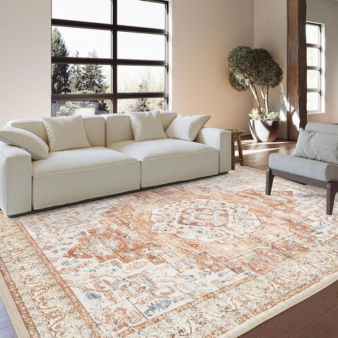 سجاد Valenrug قابل للغسل مقاس 5x7 - سجاد مقاوم للبقع لغرفة المعيشة، سجاد منطقة غير قابل للانزلاق مقاس 5x7، سجادة غرفة نوم ديكور الغرفة (حكيم، 5'x7') in Saudi Arabia
