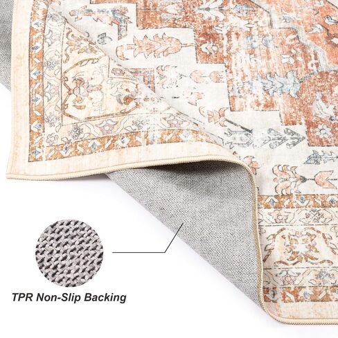 سجاد Valenrug قابل للغسل مقاس 5x7 - سجاد مقاوم للبقع لغرفة المعيشة، سجاد منطقة غير قابل للانزلاق مقاس 5x7، سجادة غرفة نوم ديكور الغرفة (حكيم، 5'x7') in Saudi Arabia