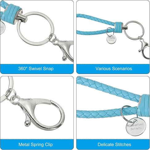 PATIKIL Keychain Bracelet, Woven Leather Wristlet Keychain for Women and Men for Car Keys, Bag Decoration in Saudi Arabia