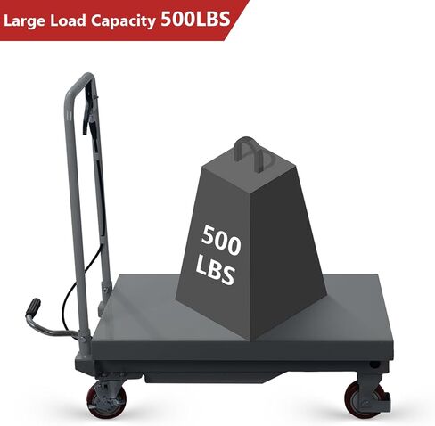 عربة طاولة رفع هيدروليكية، سعة 550 رطلًا، ارتفاع رفع 28.5 بوصة، طاولة رفع يدوية بمقص واحد، عربة هيدروليكية مرتفعة للتعامل مع المواد ونقلها in Kuwait