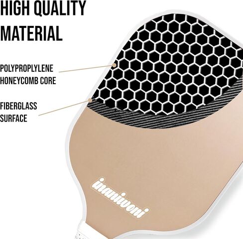 Pickleball Paddles Set of 2 - Fiberglass Surface & Polypropylene Honeycomb Core | Lightweight Pickball Paddles | 4 Pickball Balls and 1 Bag in Saudi Arabia