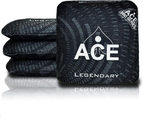 الأسطوري | أكياس ACE Pro Cornhole + مجموعات PRO | عصا ملساء مزدوجة الجوانب لجميع الأحوال الجوية | حقيبة اختيارية قابلة للتركيب وحقيبة الحمل | مجموعة من 4 in Kuwait