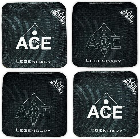 الأسطوري | أكياس ACE Pro Cornhole + مجموعات PRO | عصا ملساء مزدوجة الجوانب لجميع الأحوال الجوية | حقيبة اختيارية قابلة للتركيب وحقيبة الحمل | مجموعة من 4 in Kuwait