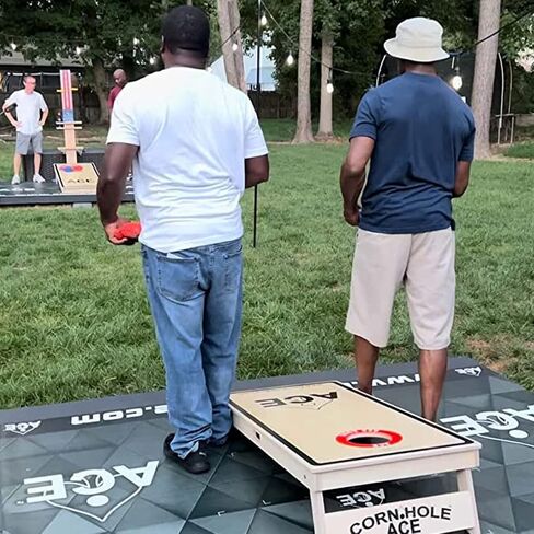 الأسطوري | أكياس ACE Pro Cornhole + مجموعات PRO | عصا ملساء مزدوجة الجوانب لجميع الأحوال الجوية | حقيبة اختيارية قابلة للتركيب وحقيبة الحمل | مجموعة من 4 in Kuwait
