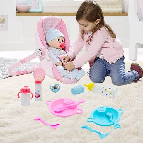 Baby Doll Accessories Magic Bottle set Magic Disappearing Milk Juice Bottles Sippy Cups with Pacifiers Bowl Spoons, Doll Bottle Toys Feeding Pretend Playset for Kids Girls Ages 3+ (Small set(10pcs)) in Saudi Arabia