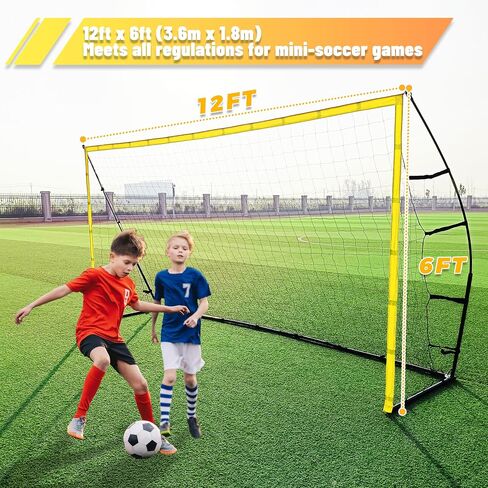 PreGymnastic Soccer Goals 12X6 FT Portable Soccer Nets-Youth &Adult Folding Soccer Goal for Games and Practice Indoor and Outdoor in Saudi Arabia
