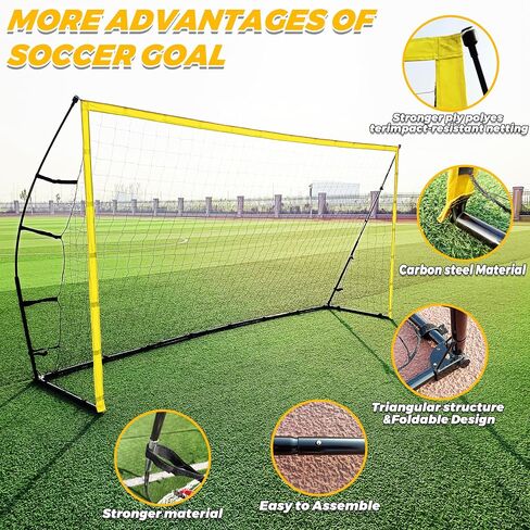 PreGymnastic Soccer Goals 12X6 FT Portable Soccer Nets-Youth &Adult Folding Soccer Goal for Games and Practice Indoor and Outdoor in Saudi Arabia