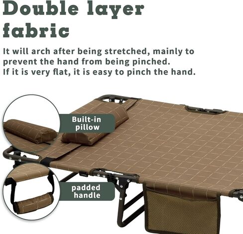 SunnyFeel Portable Folding Camping Cot High Off Ground, Outdoor Sleeping Cots for Adults Heavy Duty, Easy Set up and with Compact Folding Size, Support 300 LBS for Travel Camp Vacation Home Office Nap in Saudi Arabia