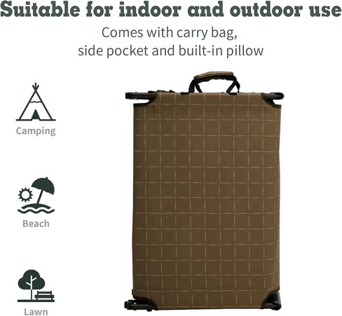 SunnyFeel Portable Folding Camping Cot High Off Ground, Outdoor Sleeping Cots for Adults Heavy Duty, Easy Set up and with Compact Folding Size, Support 300 LBS for Travel Camp Vacation Home Office Nap in Saudi Arabia