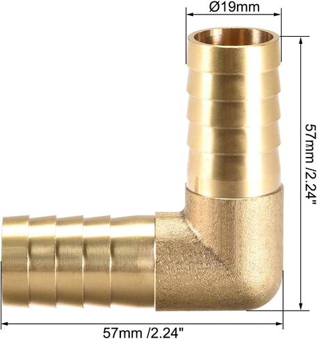 uxcell 12mm Barb Brass Hose Fitting 90 Degree Elbow Pipe Connector Coupler Tubing in Saudi Arabia
