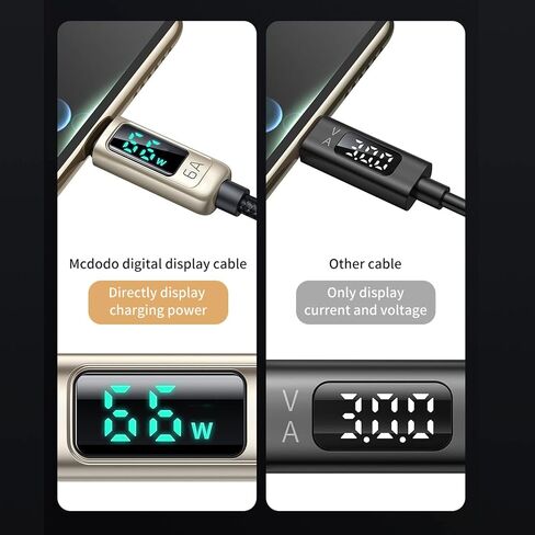 mcdodo USB C to USB C Cable 4ft Type C Charger Fast Charging Cable 100W with LED Display C Type Fast Charging Cable Nylon Braided USB-C Cord in Saudi Arabia