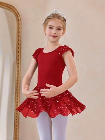Haloumoning Girls Ballet Dance Leotards Outfits Ballerina Dress with Skirt 4-14 Years in Saudi Arabia