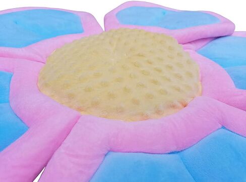 Baby Bath Flower Soft Cushion Non-Slip Safety Sink Insert Tub Creative Play-mat 0-12 Months, Includes Mini Bath Flower Scrubby BPA Free (Baby Blue Seafoam) in Saudi Arabia