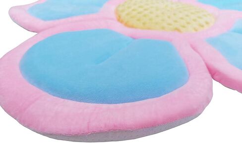 Baby Bath Flower Soft Cushion Non-Slip Safety Sink Insert Tub Creative Play-mat 0-12 Months, Includes Mini Bath Flower Scrubby BPA Free (Baby Blue Seafoam) in Saudi Arabia