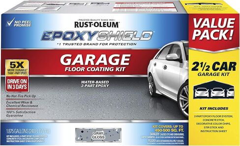 Rust-Oleum 327081 EPOXYSHIELD Garage Floor Coating, 1 Car Kit, Dark Gray in Saudi Arabia