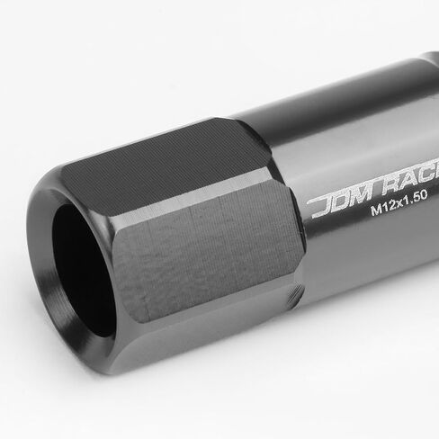 DNA MOTORING LN-ZTL-9022-125-BK 20Pcs M12 x 1.25 Aluminum Alloy Open End Wheel Lug Nuts w/Deep Drive Extension, 20mm OD/60mm H, Black in Saudi Arabia