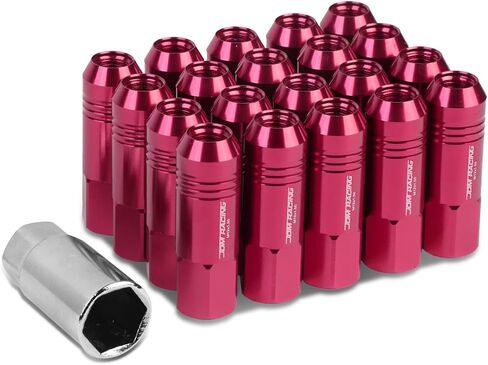 DNA MOTORING LN-ZTL-9022-125-BK 20Pcs M12 x 1.25 Aluminum Alloy Open End Wheel Lug Nuts w/Deep Drive Extension, 20mm OD/60mm H, Black in Saudi Arabia