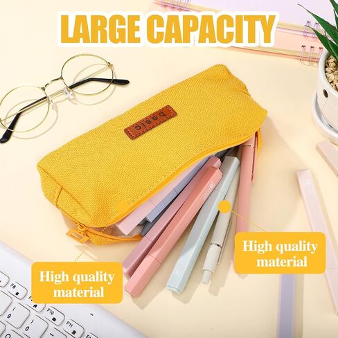 Kisston 24 Pack Aesthetic School Supplies Include Small Pencil Case 12 Pcs Cute Highlighters 5 Pcs Quick Dry Black Ink Gel Pens 6 Pcs Clear Transparent Sticky Notes for Students (Beige) in Saudi Arabia