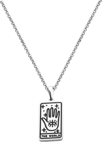 Tarot Card Pendant Necklace Silver Tag Necklace Mystic Jewelry in Saudi Arabia