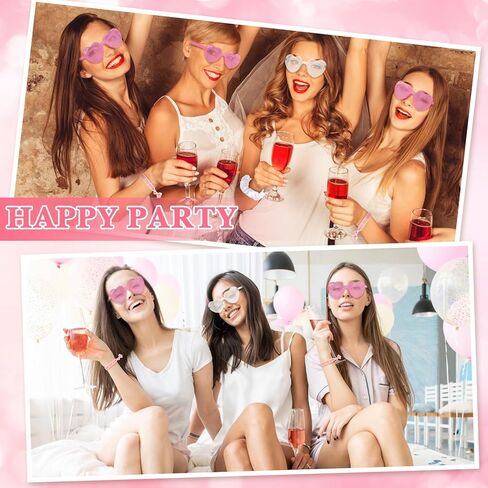 12 Sets Bachelorette Party Decorations Bachelorette Sunglasses Satin Bridesmaid Scrunchies Wristbands for Bridesmaids in Saudi Arabia