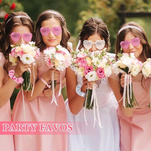12 Sets Bachelorette Party Decorations Bachelorette Sunglasses Satin Bridesmaid Scrunchies Wristbands for Bridesmaids in Saudi Arabia