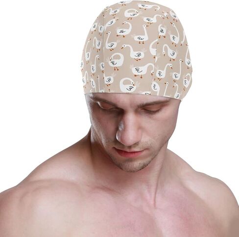 Swimming Cap Unisex Adult Swim Cap Funny Pattern for Men Women Polyester in Saudi Arabia