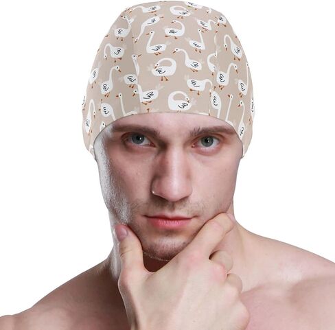 Swimming Cap Unisex Adult Swim Cap Funny Pattern for Men Women Polyester in Saudi Arabia