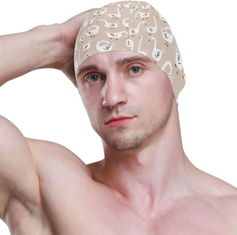 Swimming Cap Unisex Adult Swim Cap Funny Pattern for Men Women Polyester in Saudi Arabia