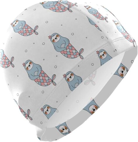 Swimming Cap Unisex Adult Swim Cap Funny Pattern for Men Women Polyester in Saudi Arabia