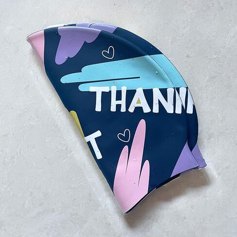 Silicone Swim Cap for Women, Waterproof Long Hair Swimming Caps with Fashion Printed in Saudi Arabia