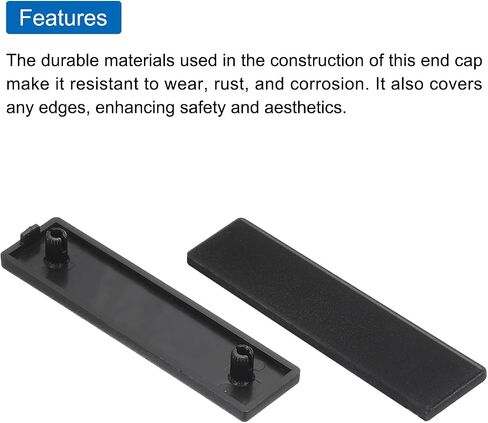 MECCANIXITY 20Pcs Standard Plastic Rectangle Aluminum Extrusion End Cap Black 120x30mm for Trolley, Fish Tank Rack, Storage Rack in Kuwait