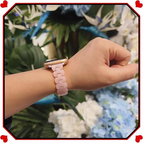 Slim Resin Compatible for Apple watch band 38mm 40mm 41mm 42mm 44mm 45mm,Dressy Fashion Lightweight Strap Replacement with metal buckle for iWatch SE Series7 6 5 4 3 2 1 in Saudi Arabia